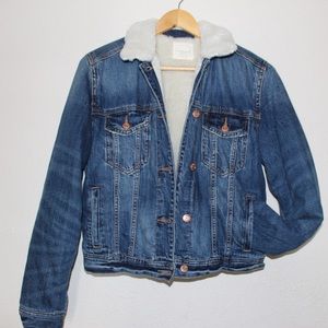 American Eagle Outfitters denim faux sherpa jacket